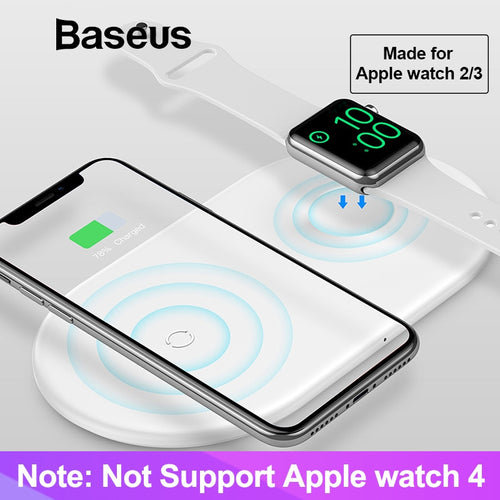 2 in 1 Wireless Charger Pad For  iPhone X Xs Max XR